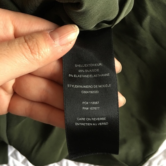 Alice + Olivia Army Green Silk Romper 6 - Picture 4 of 7